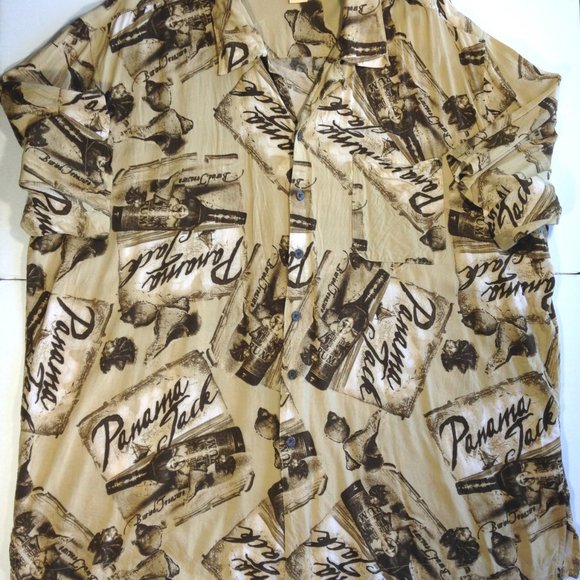 Men's Short Sleeve Panama Jack Hawaiian Shirt Rum Bottles Camp Shirt XXXL 3XL - Picture 7 of 8
